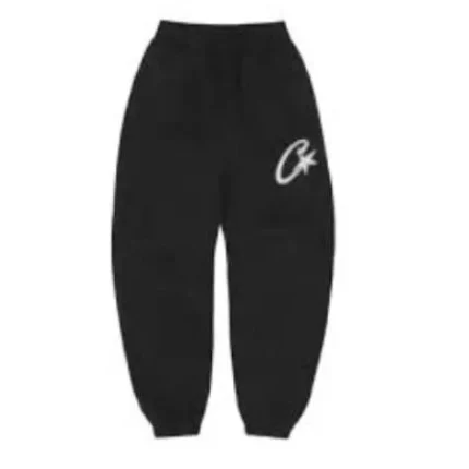 Corteiz Satin C Star Applique Sweatpants Black