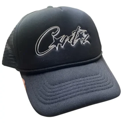 Corteiz Spellout Trucker Hat Black