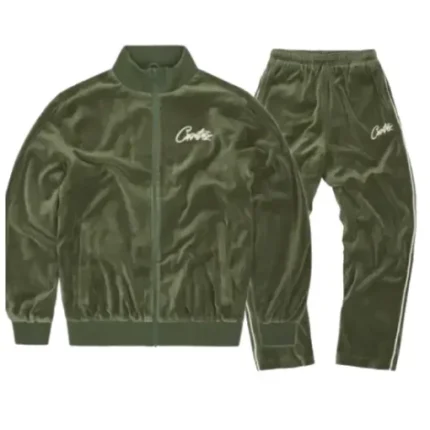 Corteiz Green Velvet Tracksuit