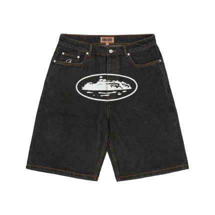 Corteiz Alcatraz Denim Shorts Black