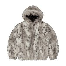 Corteiz hooded fur jacket